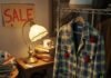 Sustainable Fashion Brands That Won’t Break the Bank Quirky Thrift Store Corner with Plaid Jacket and Ladybugs
