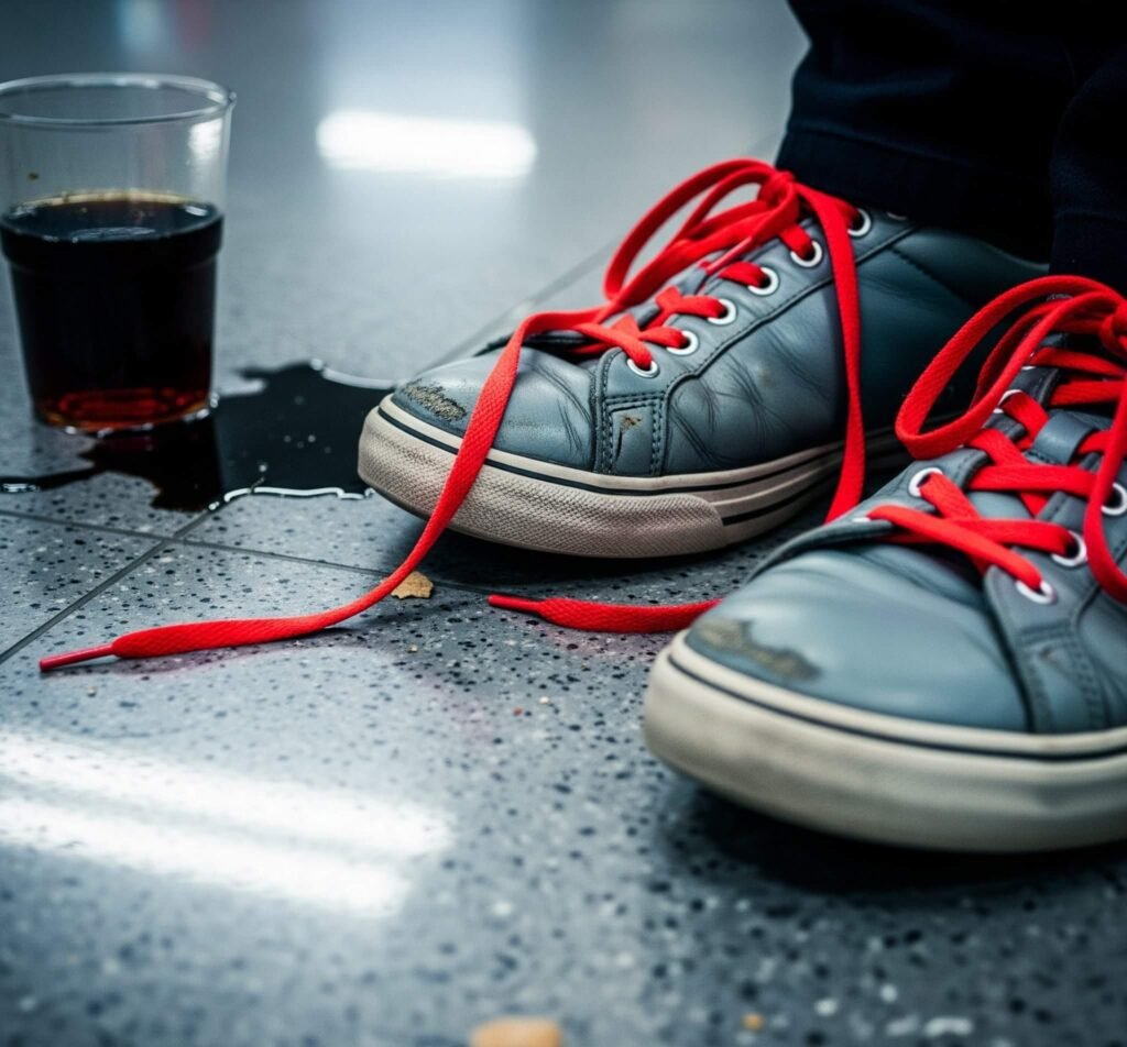 Gritty Airport Sneakers with Neon Laces