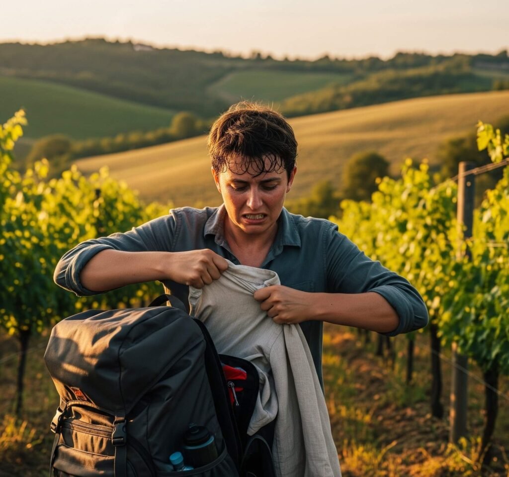 Overstuffed Backpack in Tuscan Vineyard