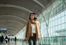 My Travel Capsule Wardrobe Journey: Less Luggage, More Swagge Stylish traveler with carry-on.