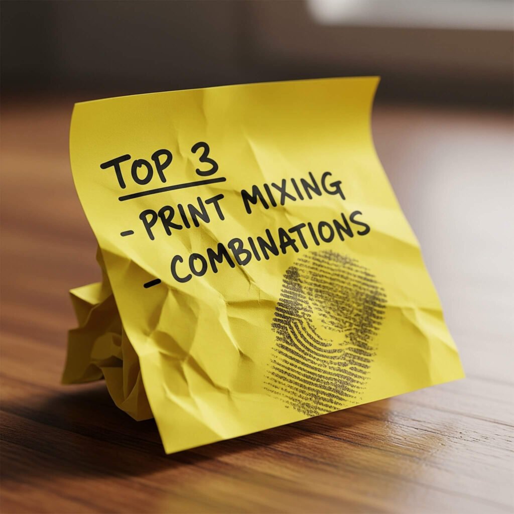 Crumpled sticky note with "Top 3 Print Mixing Combinations
