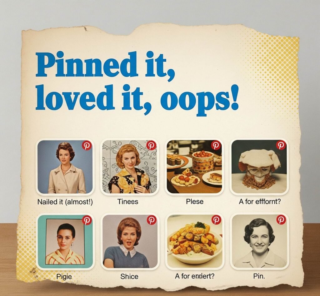 Funny Vintage Pinterest: "Pinned it, Loved it, Oops!"