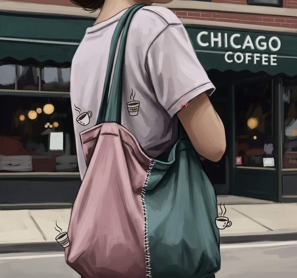 Upcycled T-shirt Tote Bag in Chicago