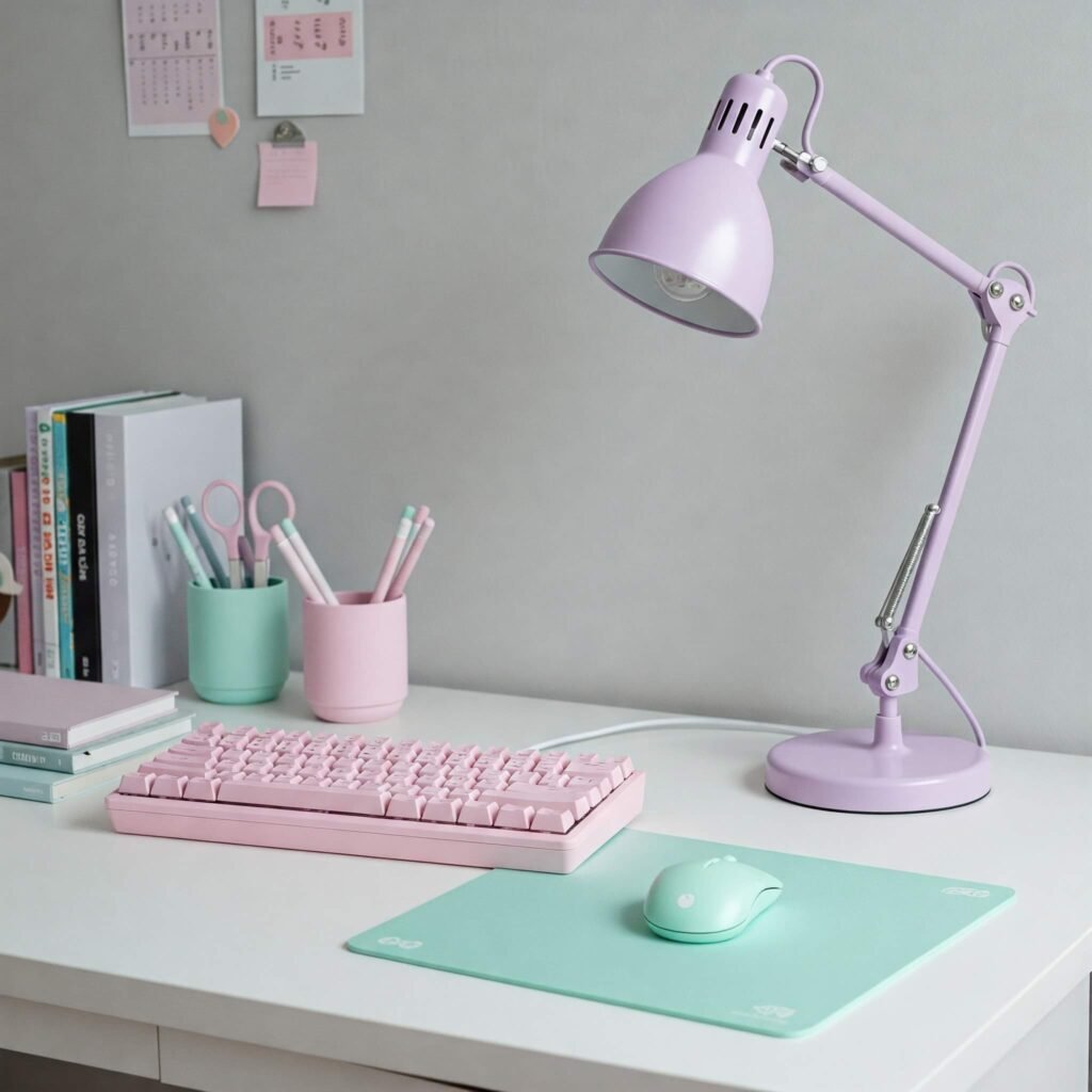 Pastel desk accessories