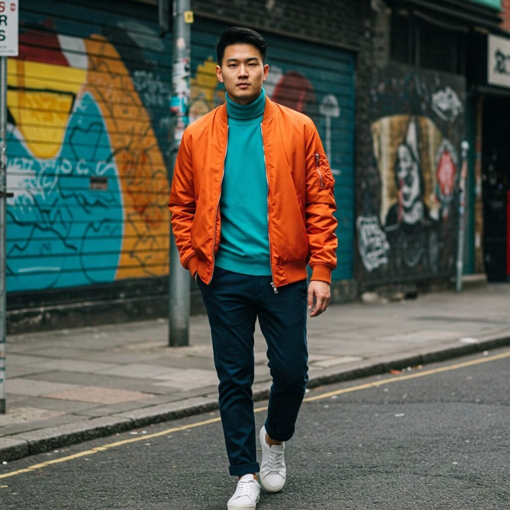 Bold Color Block Street Style