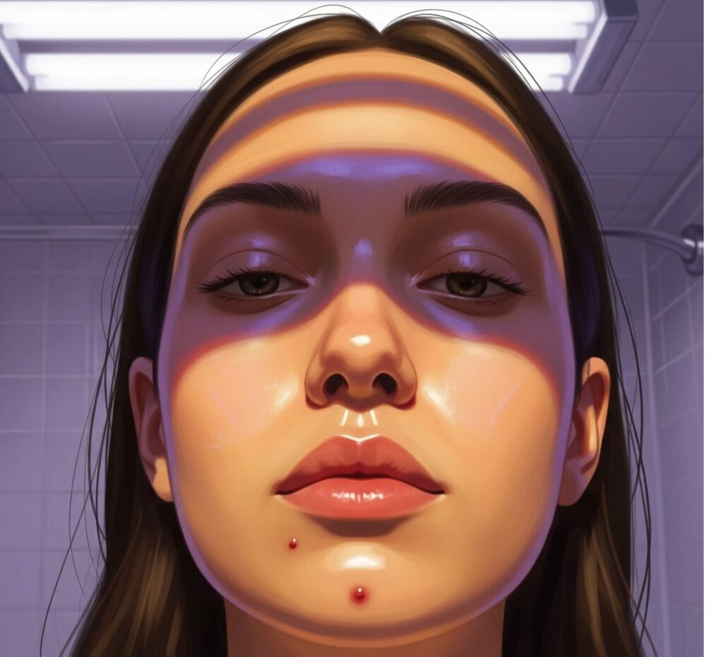 A soft digital painting of a face after a skincare routine
