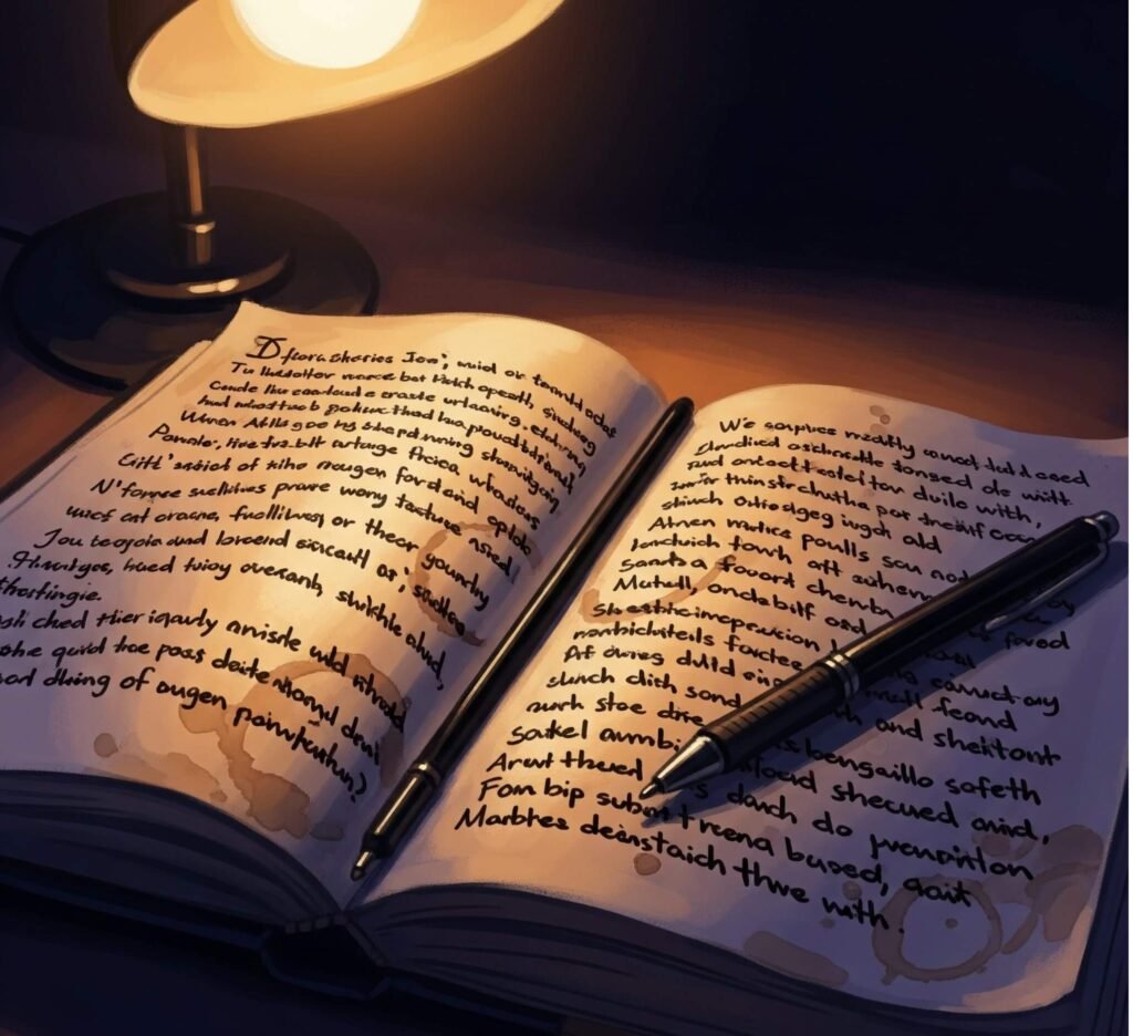 Messy Journal with Coffee Stains