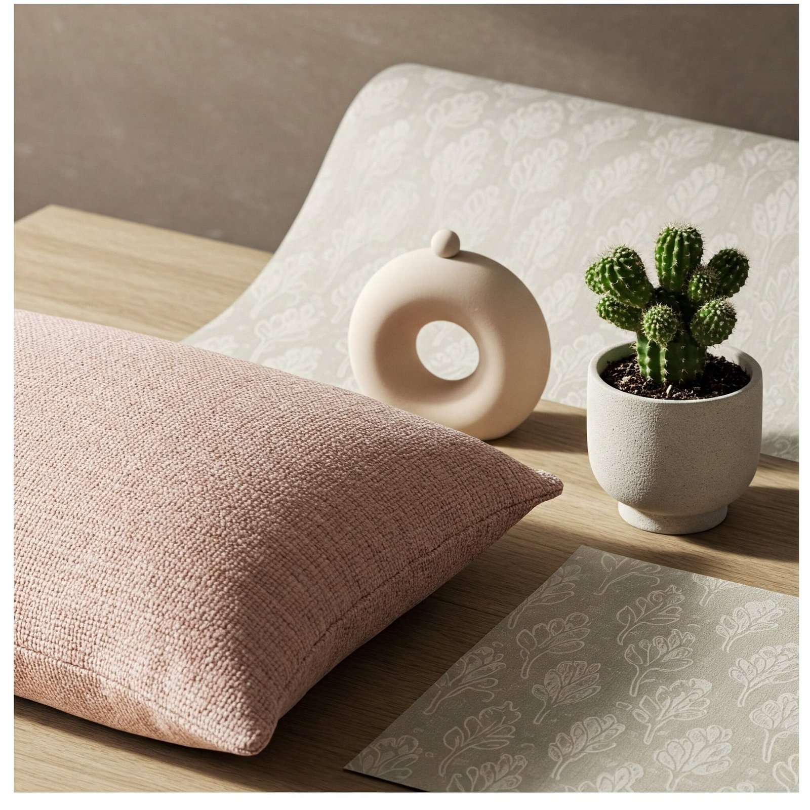 My Obsession with Interior Trends 2025 (And My Messy Attempts to Keep Up) Warm-toned textured pillow